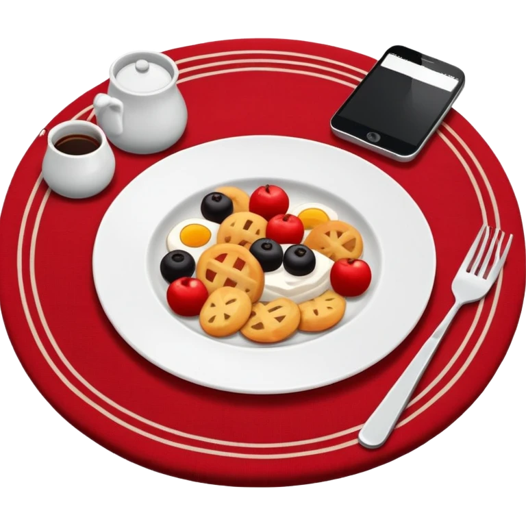 Plate and phone on a blanket emoji