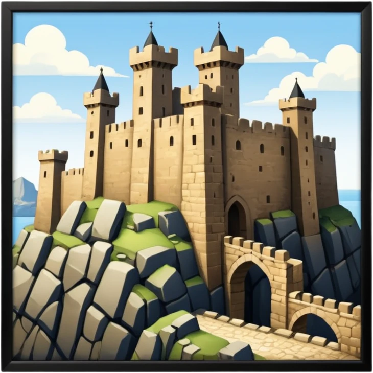ancient fortified city with high wall emoji