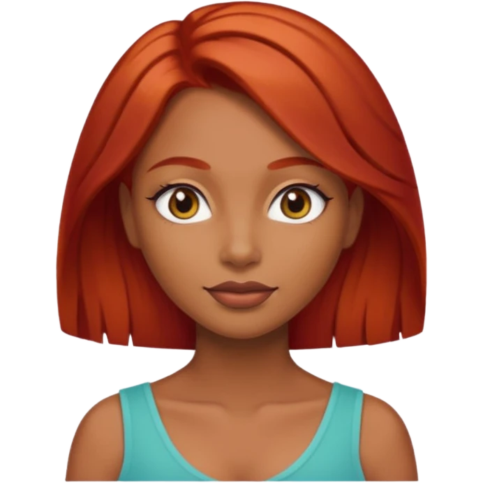 Brown Lady with red hair emoji
