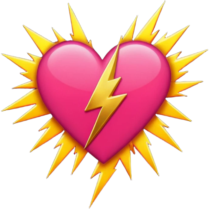 Really cool heart emoji for my sexy girlfriend that’s red & black with hot pink lightning  emoji