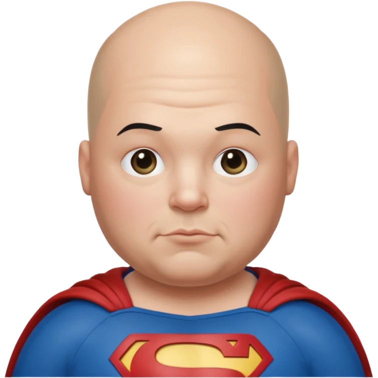 Bald chubby superman emoji