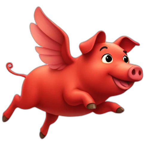 flying red pig emoji