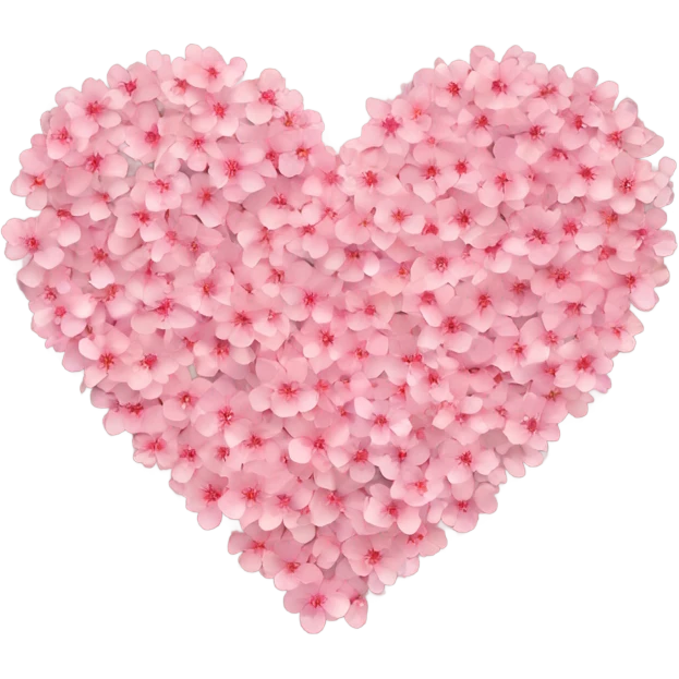 heart made out of cherry blossom petals  emoji