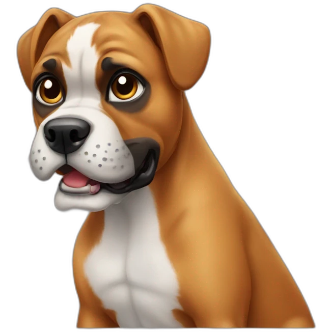 Dog boxer happy emoji