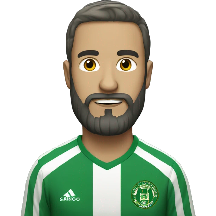 Man with beard wearing hammarby shirt emoji