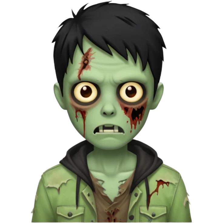 zombie de cabelo preto emoji