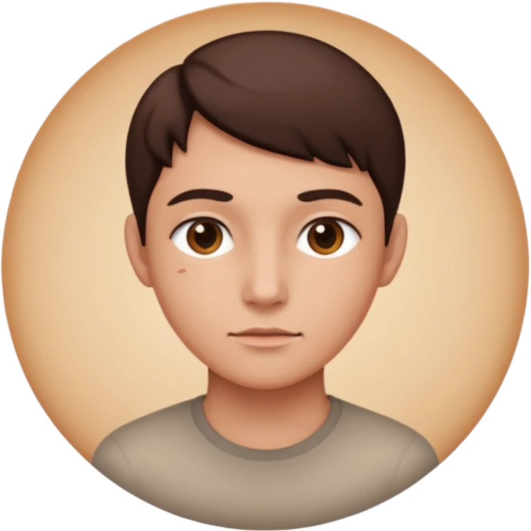 une personne de face avec des detail dans un rond  emoji