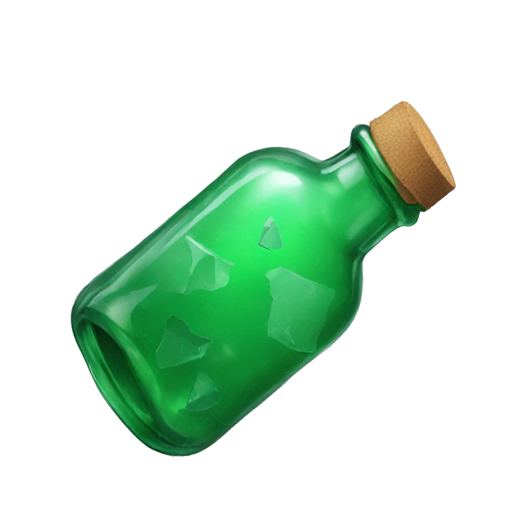 Broken green glass bottle emoji