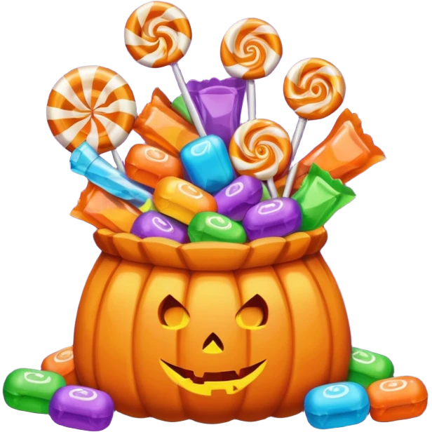 Halloween candies and candy bags emoji