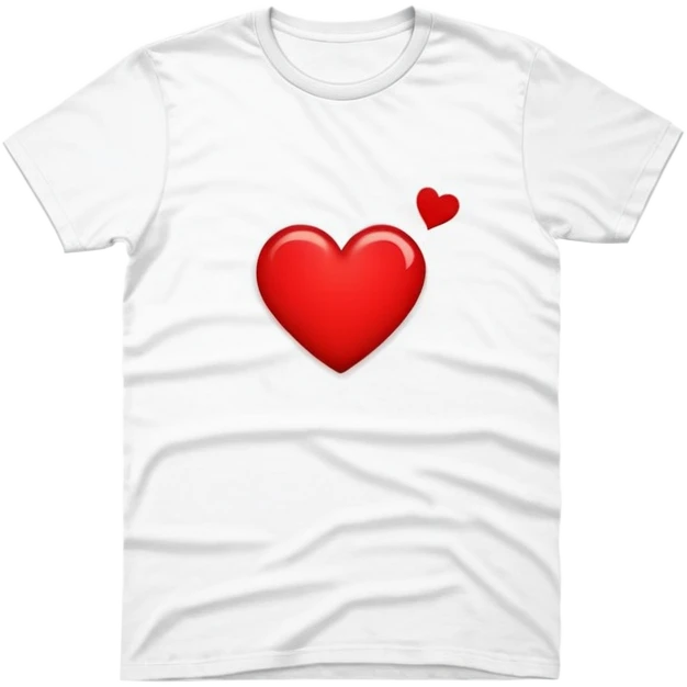 graphic tee shirt with a heart design emoji