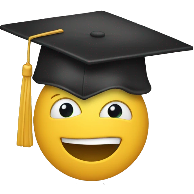 The emoji is wearing a graduation cap slightly tilted to one side emoji