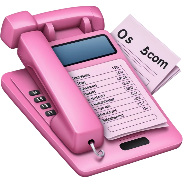 Pink phone bill
 emoji