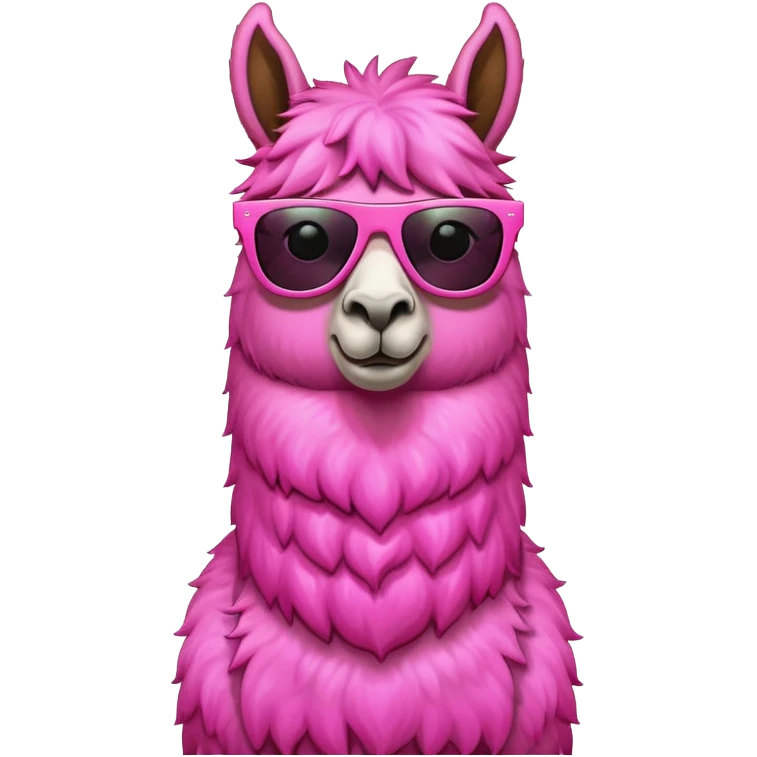 Pink Llama with sunglasses  emoji