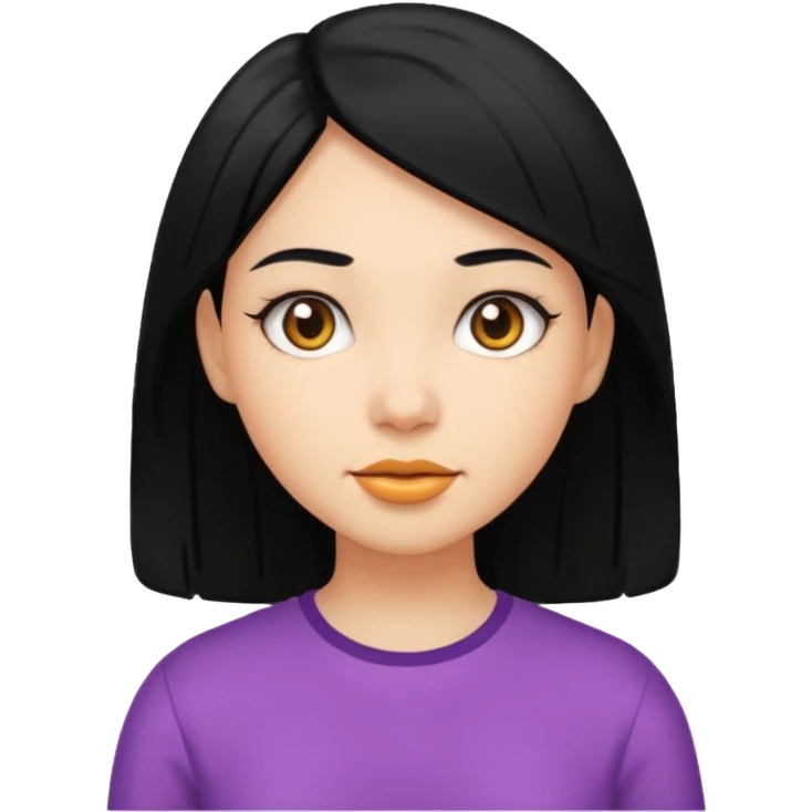 Girl with black hear and light skin emoji