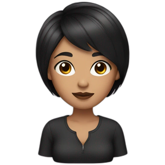 girl with black pixie cut hair emoji