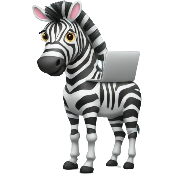 bober as zebra with laptop emoji