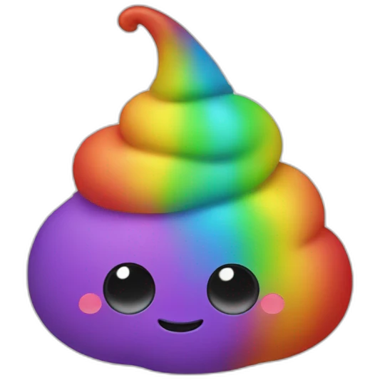 Rainbow poo emoji