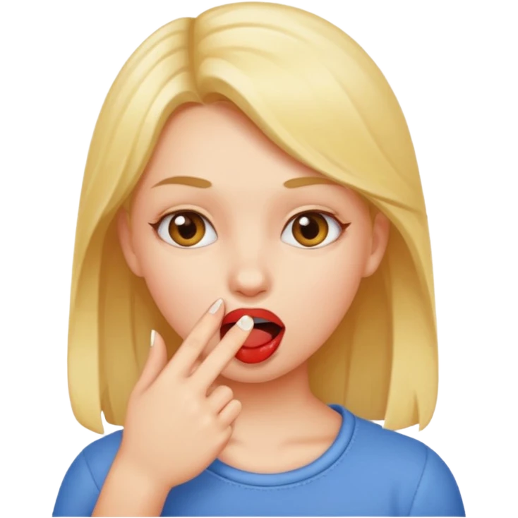Girl biting finger emoji