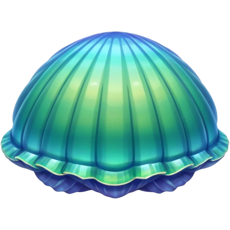 green blue crystal clam emoji