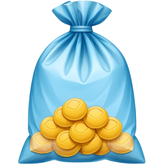 a polythene bag in a simple vector style emoji