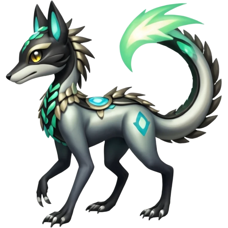 Meloetta-Sergal-Protogen-hybrid-fusion-Fakémon-creature, full body emoji