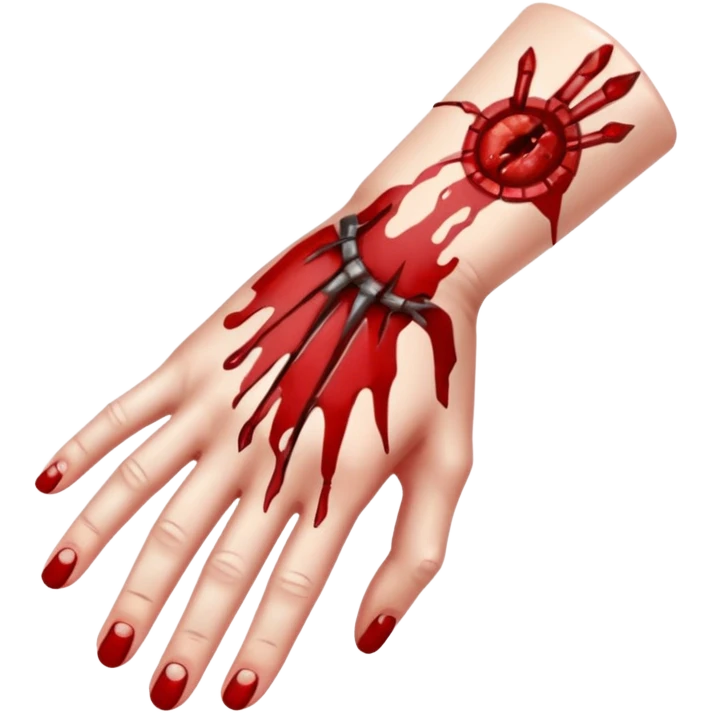 bloody hand, wounded, small wound emoji