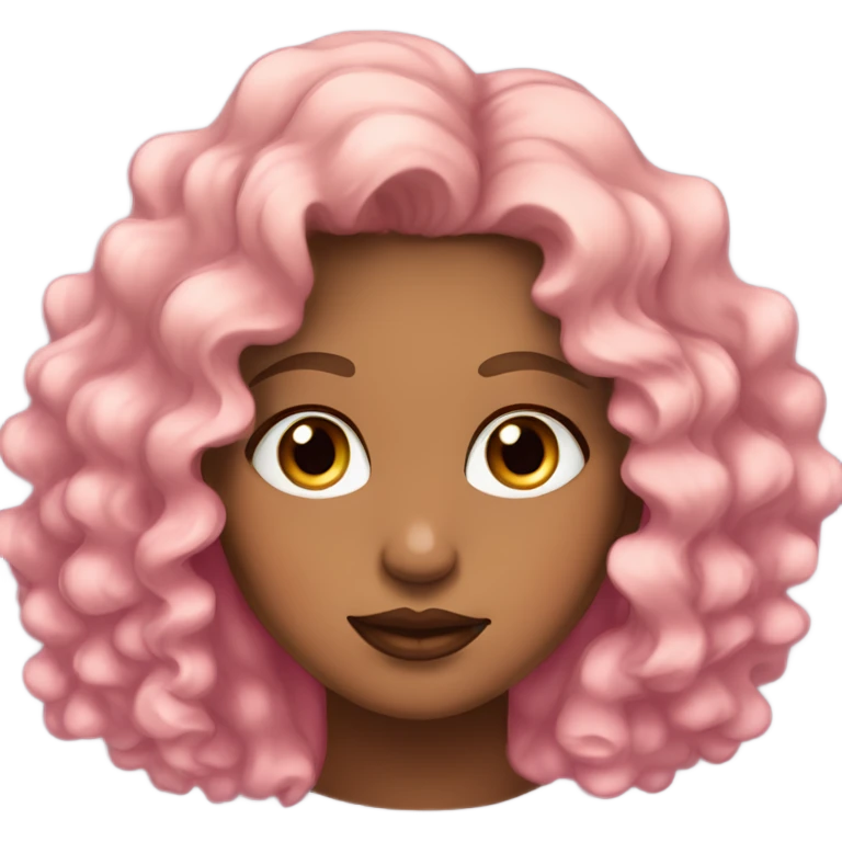 tan girl with curly hair brown eyes and pink medium lips emoji