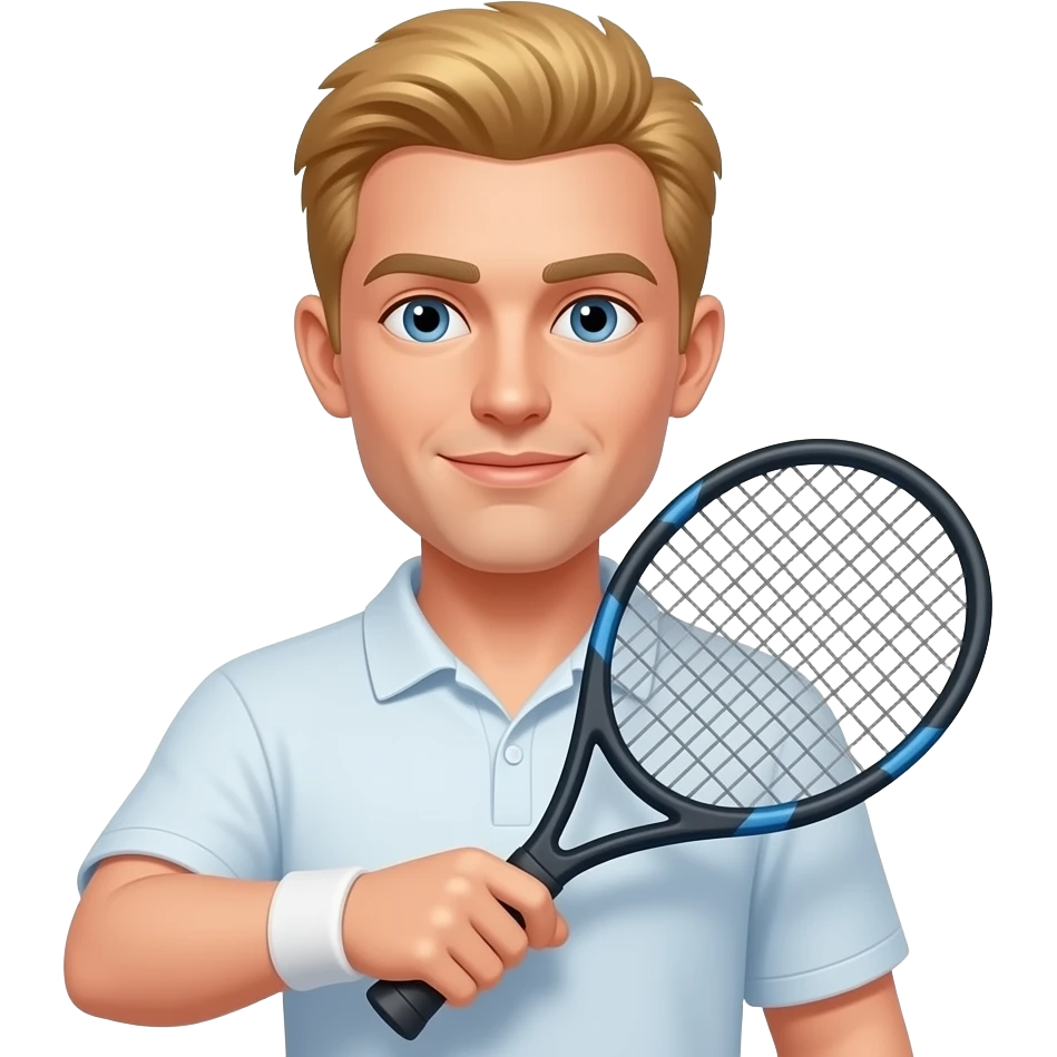 blonder man mit padel schläger emoji