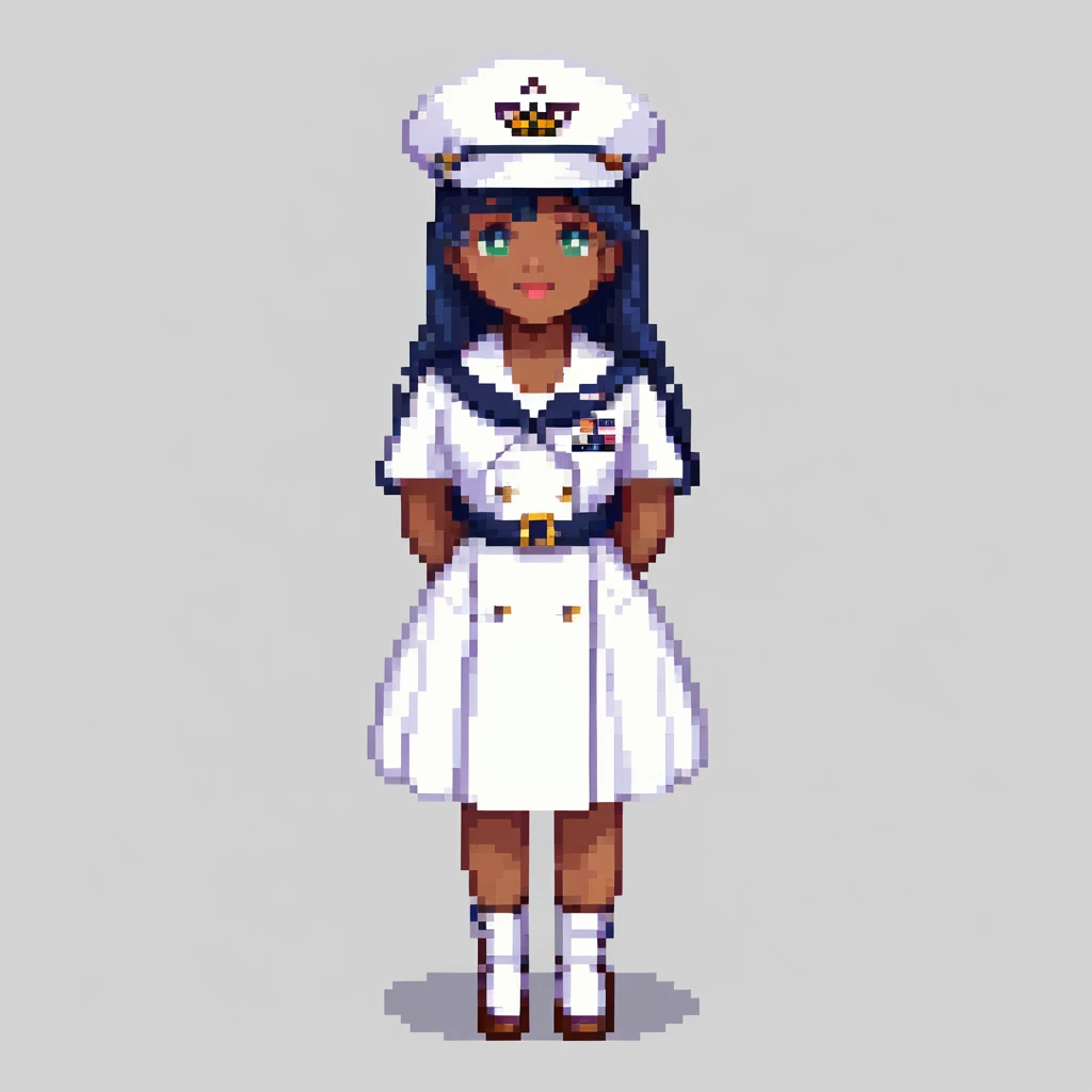 US Navy sailor in dress whites uniform with sailor hat emoji