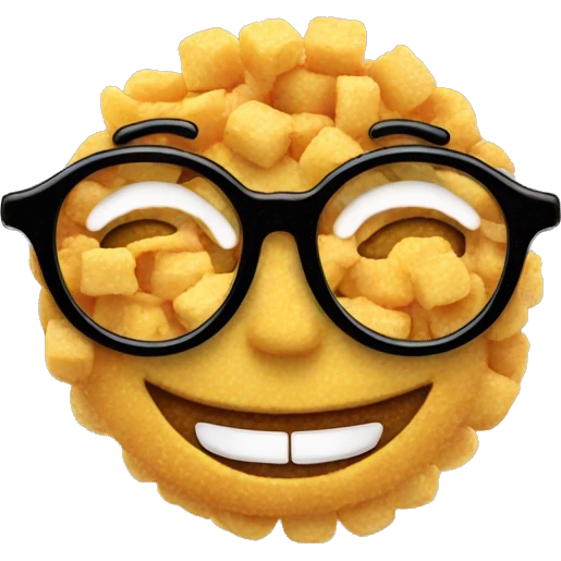 Smile with glasses made out of food emoji