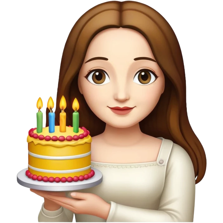 monalisa holding a rainbow birthday cake  emoji