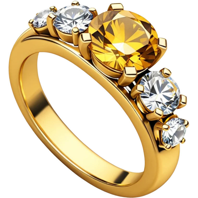 Jewelry ring, gold, big brilliants emoji