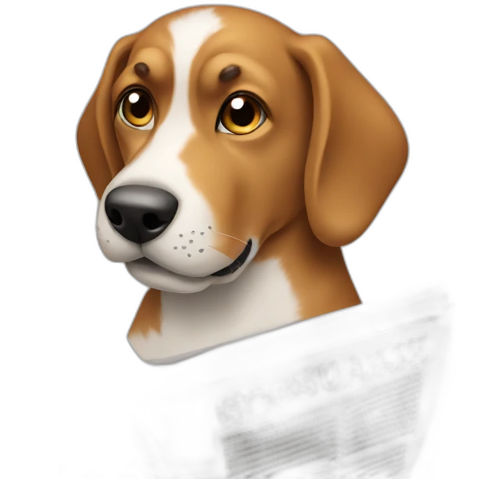 Dog reading newspaper emoji