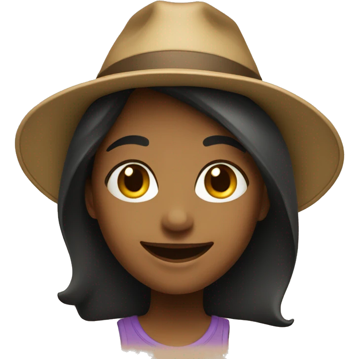 Smiling girl with hat emoji