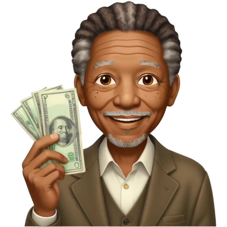 morgan freeman holding money emoji