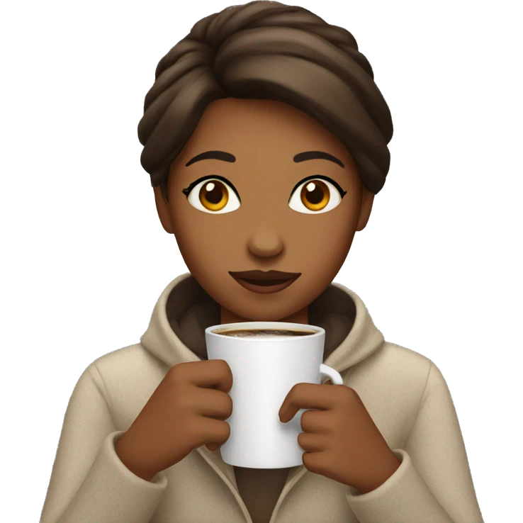 Girl with coffee emoji