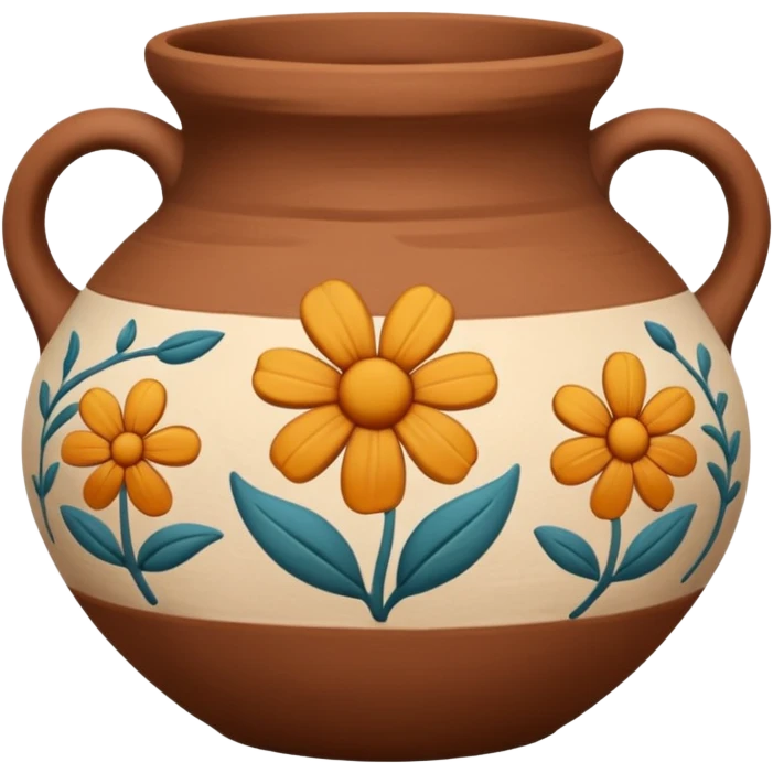 clay pottery with motive emoji
