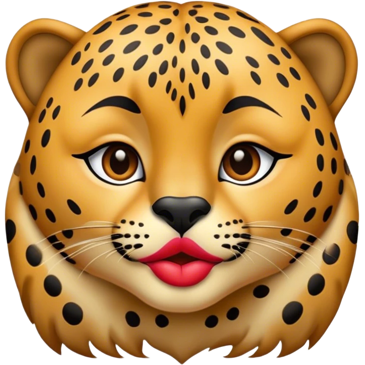 Cheetah print kiss emoji