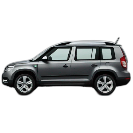 “Skoda Yeti” car in dark grey color emoji