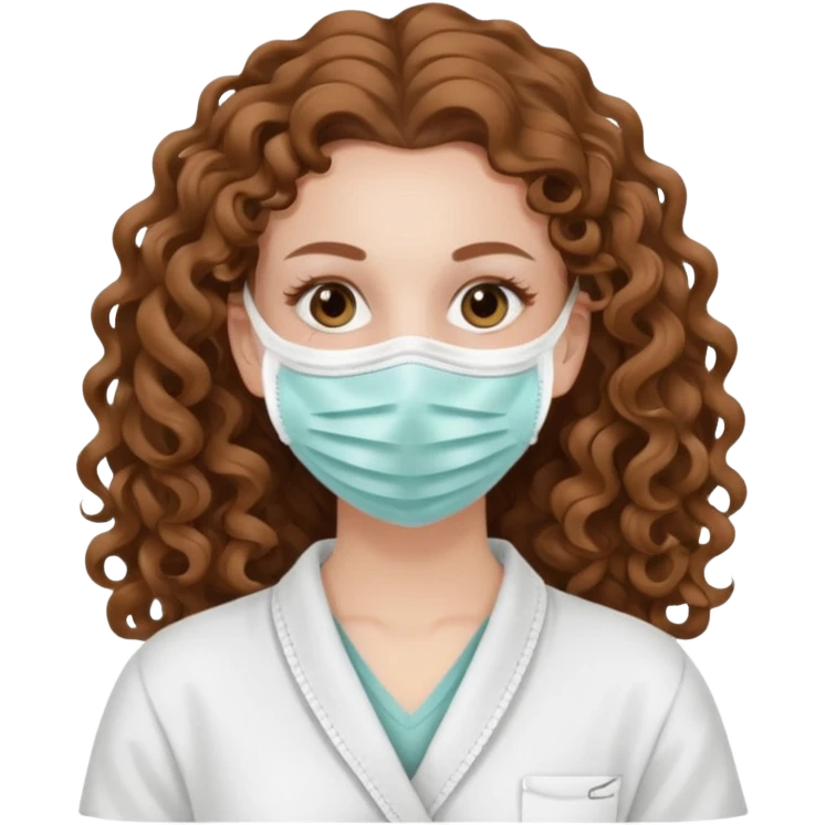 pale white girl with long brown curly hair spa day emoji