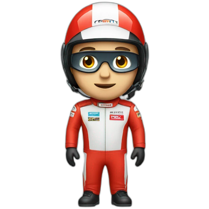 formula 1 pilot in a red suit emoji
