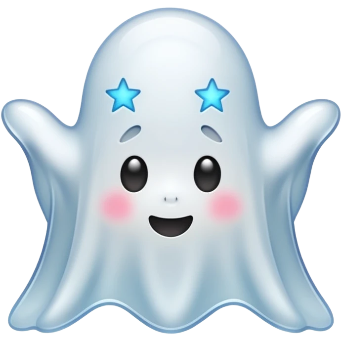 ghost kawai star white emoji
