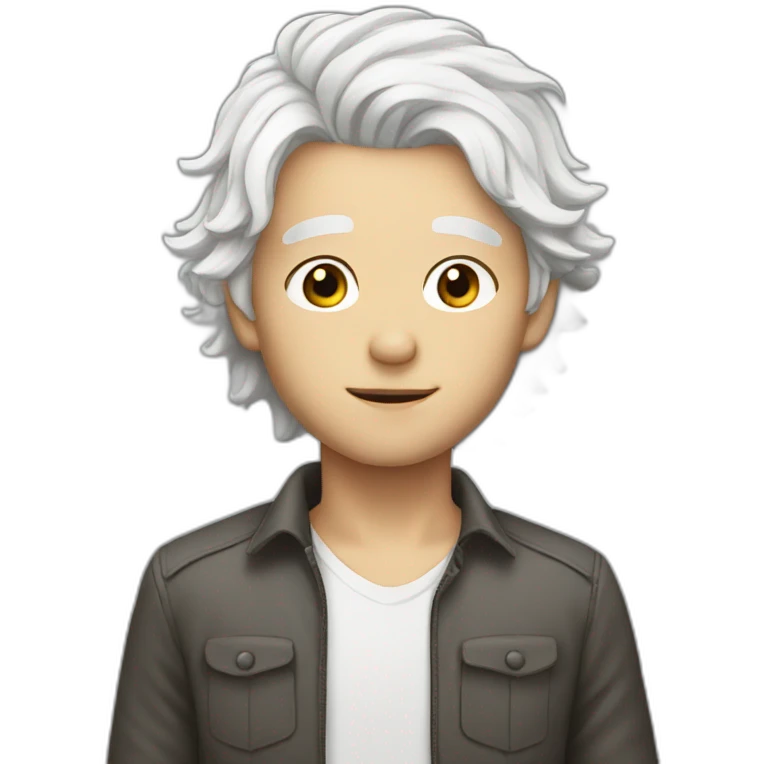 White hair boy arrogant emoji