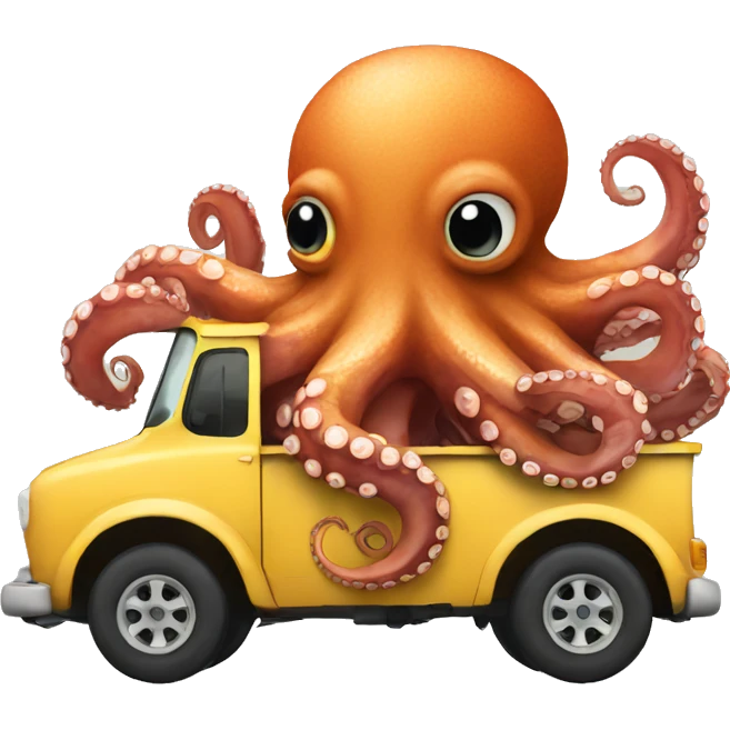 Octopus eating a truck emoji