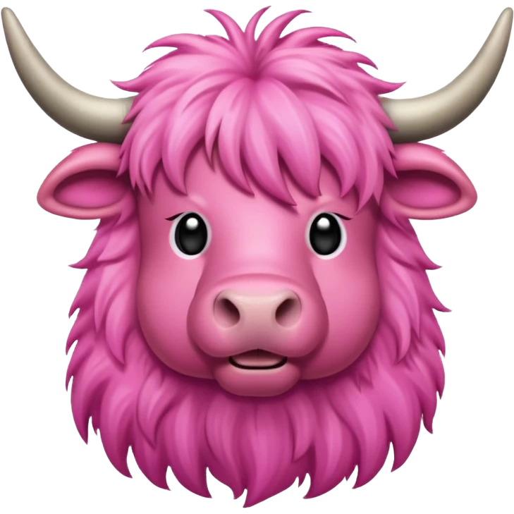Pink Highland Cow emoji
