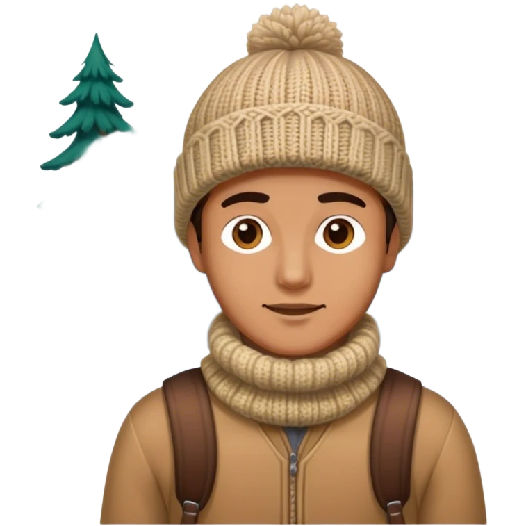 man in outdoor wither clothes and knited hat emoji