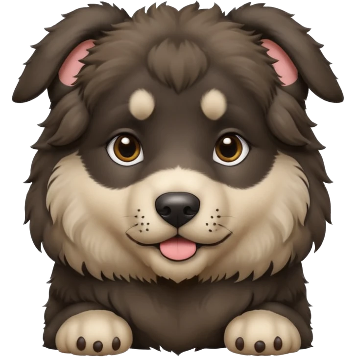 A dark-colored Caucasian Shepherd puppy with cropped ears emoji