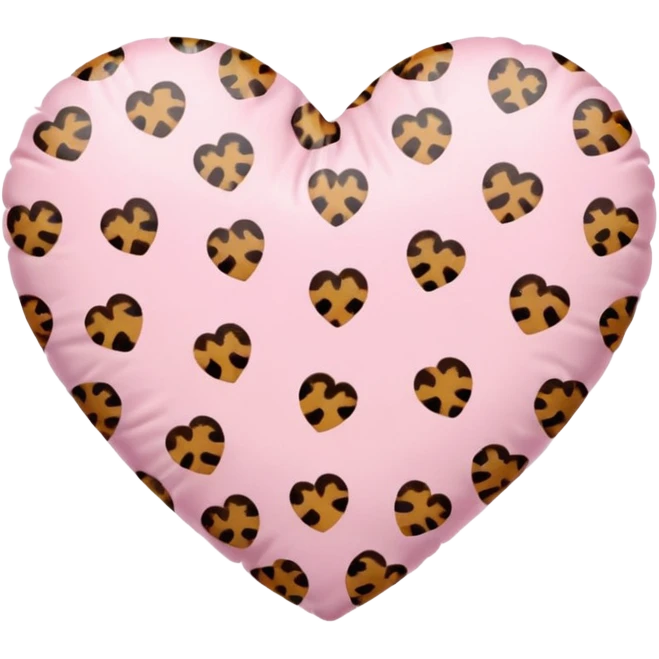 Pink Pastel Leopard Print Heart emoji