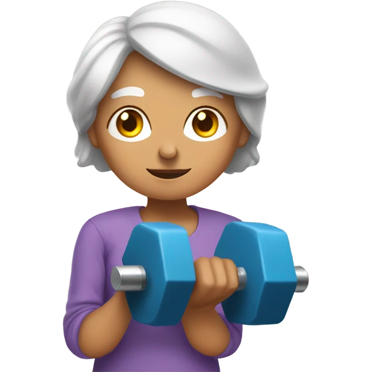 grandma lifting dumbell emoji