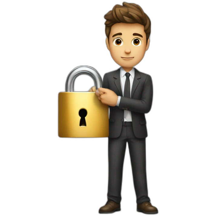 Classy young man struggling to get a key into a lock emoji